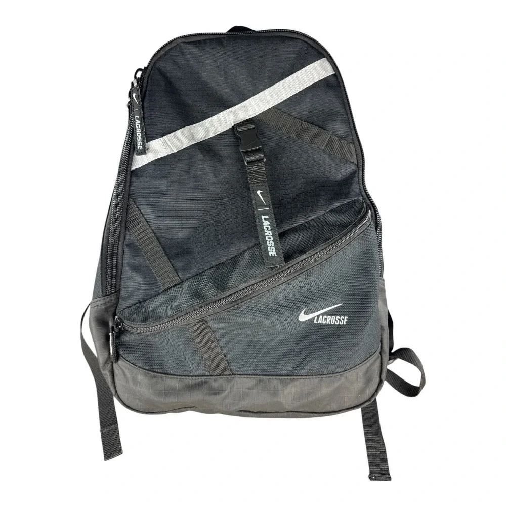Nike Lacrosse Max Air Lazer Backpack Black Athletic Gear Bag Insulated Pocket